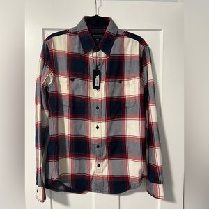 Bonobos M flannel button down shirt nwt - red white and blue colors.
